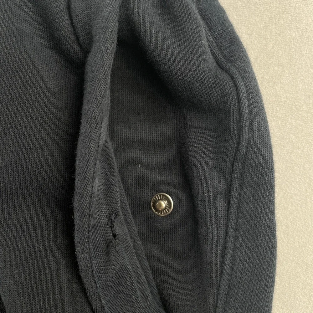Nike Jordan Sportswear Fleece Sweatpants Black Custom Hem Snap Pocket Comfy M‎